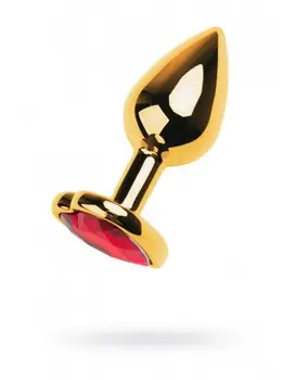 פלאג אנאלי קטן למתחילים בצורת לב |  מתכת | מבריק עם אבן חן | 7 ס"מ