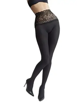 גרביונים איכותיים עם סיומת תחרה וגימור הסיליקון  SLIM EMOTION 60 DEN, צבע: שחור,  מידה: XS-S