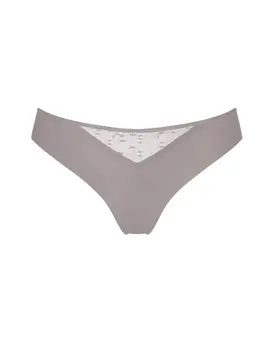 תחתון חוטיני ללא תפר מיקרופייבר | S ZF SIGNATURE STRING, צבע: אפור,  מידה: XS