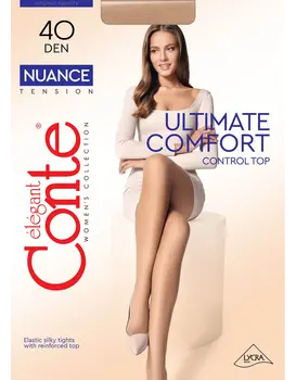 גרביון קלאסי עם דמוי מכנסון 40 דנייר Nuance, צבע: ברונזה,  מידה: S-2