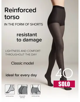 גרביון קלאסי עם מכנסון 40 דנייר Solo BLACK