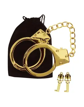 אזיקים אקסקלוסיבים לידיים  בציפוי זהב | Luxury Gold Plated BDSM Handcuffs