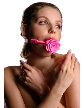 מחסום לפה גאג מסיליקון | צורה של ורד מפתה | BDSM