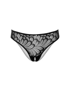 תחתון סקסי עם מפשעון חשוף 76238, צבע: שחור,  מידה: S-M