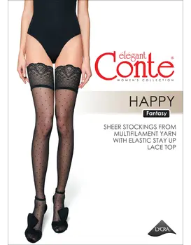 ירכונים נצמדים עם סיליקון ותחרה HAPPY 20 DEN