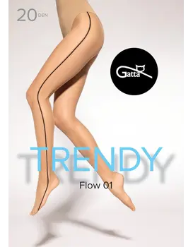 גרביונים מעוצבים FLOW WZ.01 |  20 DEN, צבע: DAINO-NERO,  מידה: 3