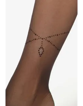 גרביונים מדוגמים 20 דנייר | SILVER PARTY WZ.12 |, צבע: שחור,  מידה: 2