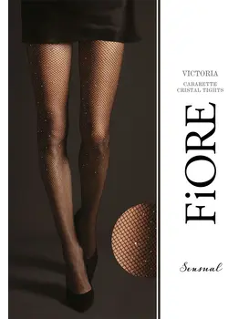 גרביון רשת מיוחד מעוטר בקריסטלים מבריקים | VICTORIA