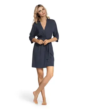 חלוק נשים מויסקוזה 3/4 שרוולים | VISA 871 |, צבע: שחור,  מידה: XL