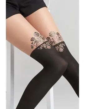 גרביונים מדוגמים עם גרבי חיקוי ZAZU L12 דנייר 60/20 MARILYN