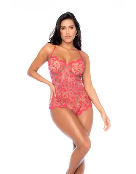 בייבי דול בשילוב תחרה 7543, צבע: ורוד פטל,  מידה: S