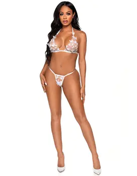 סט הלבשה תחתונה | 2 חלקים | מעוצב בפרפר נועז | 81648, צבע: לבן,  מידה: S