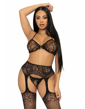 סט הלבשה תחתונה | 3 חלקים עם אבני חן | 81656