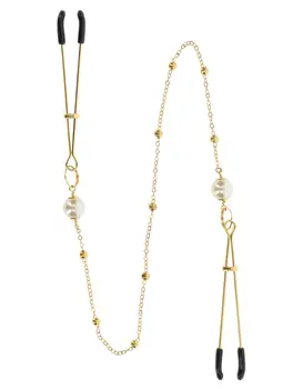 קליפס לפטמה עם שרשרת פנינים מעוצבת | Tweezers With Chain