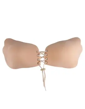 חזיית סיליקון נדבקת עם שרוכים | WOW Bra, צבע: גוף,  מידה: A