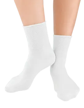 גרביים ללא לחץ | חולי סכרת, להגנה, לכאבים ולרגישות |, צבע: לבן,  מידה: 43-46