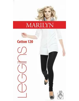 LEG COTTON Marilyn 120 Den טייץ כותנה, צבע: שחור,  מידה: S-M