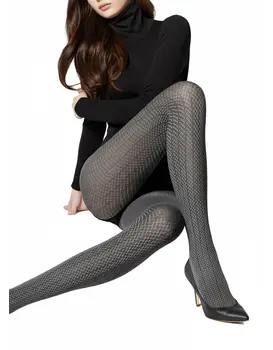 גרביונים מדוגמים GRACE H08 | דנייר 60 |, צבע: אפור בהיר,  מידה: XS-S