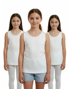 מארז 3 גופיות בנות 100% כותנה