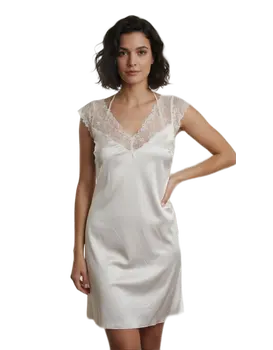 כותונת סאטן בשילוב תחרה | CAPRI |, צבע: שמנת,  מידה: M