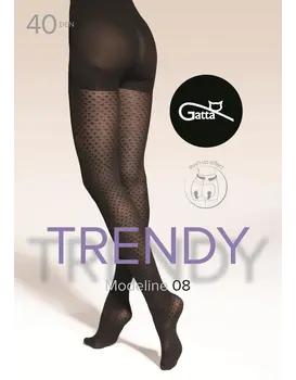 גרביונים מדוגמים | מחטב בצורת שורט | MODELINE WZ.08 40 DEN, צבע: שחור,  מידה: 2