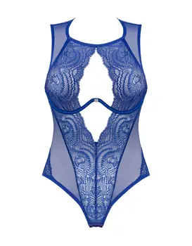 בגד גוף תחרה | חזייה עם ברזלים | GISELIA, צבע: כחול,  מידה: XS-S