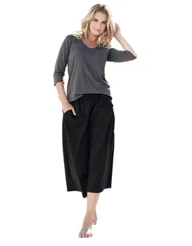 סט פיג’מה ארוכה דקה שני חלקים מכותנה 3043