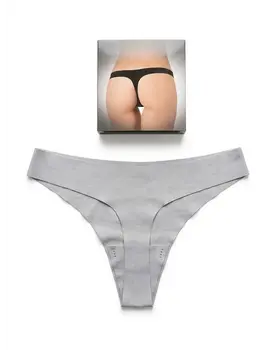 תחתון חוטיני כותנה לייזר קאט ללא תפר דגם 8002C, צבע: אפור,  מידה: XS