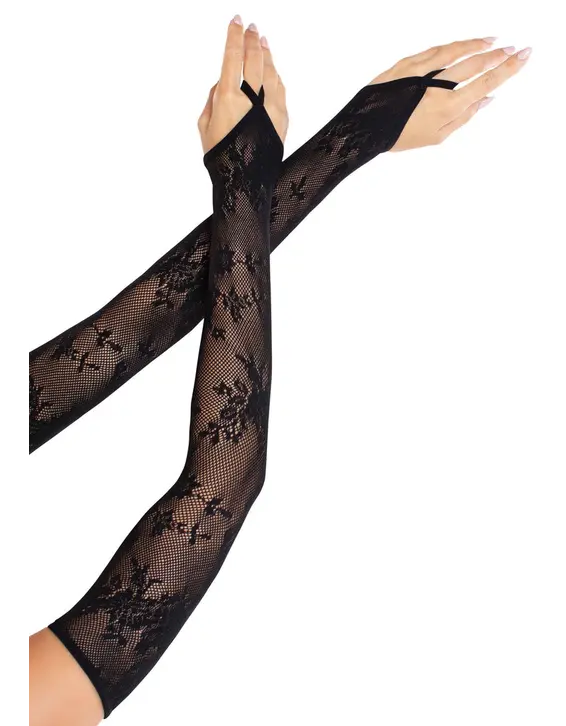 כפפות סקסיות עם תחרה BLACK