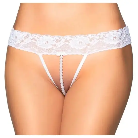 תחתון סקסי חוטיני עם חרוזים 2482 SOFTLINE , שחור, S-M, צבע: שחור,  מידה: S-M, 4 image