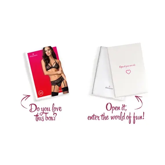 סט סקסי שלוש חלקים SEG-838-1 OBSESSIVE, שחור, L-XL, צבע: שחור,  מידה: L-XL, 6 image