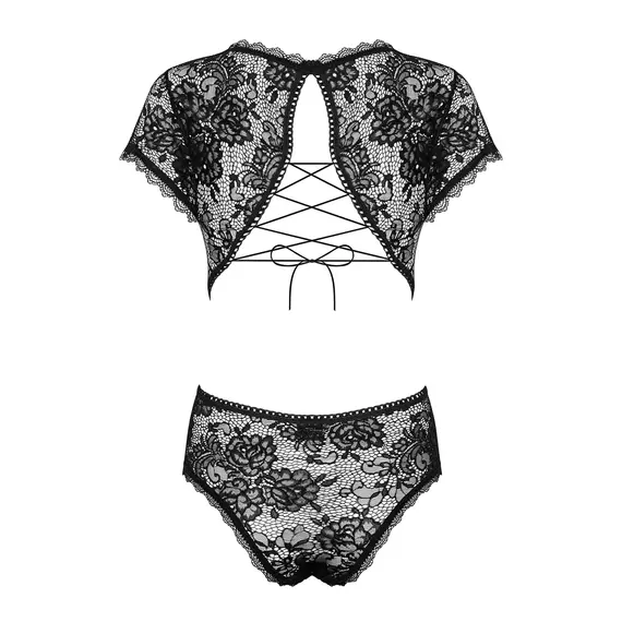 בגד גוף תחרה סקסי PEONESIA OBSESSIVE, שחור, S-M, צבע: שחור,  מידה: S-M