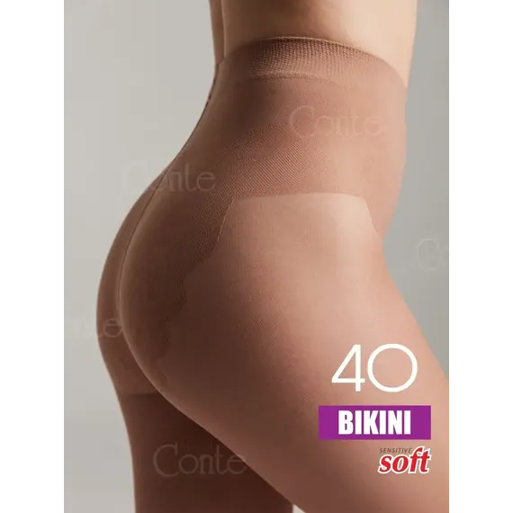 גרביון קלאסי עם דמוי ביקיני 40 דנייר Bikini CONTE, ברונזה, S-2, צבע: ברונזה,  מידה: S-2, 5 image