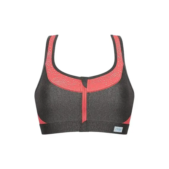 חזיית ספורט עם רוכסן FLY SLOGGI, אפור בהיר, 90E, צבע: אפור בהיר,  מידה: 90E, 3 image