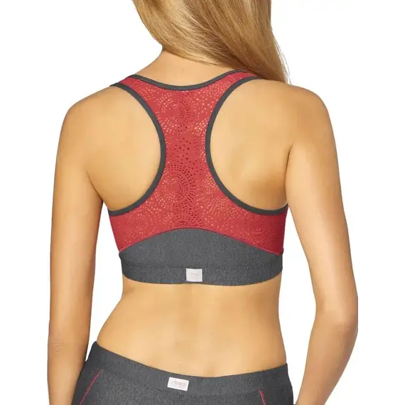 חזיית ספורט עם רוכסן FLY SLOGGI, אפור בהיר, 90E, צבע: אפור בהיר,  מידה: 90E, 2 image