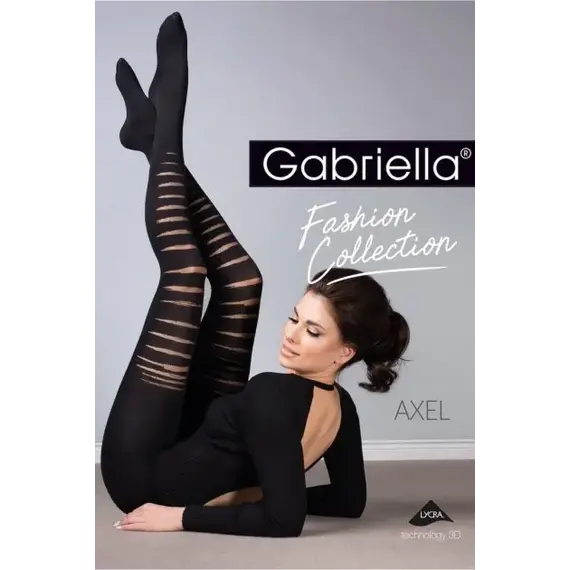 גרביון מט לא שגרתי בעובי של 60 דנייר Axel 403 עם דפוס מקור GABRIELLA, שחור, S-2, צבע: שחור,  מידה: S-2