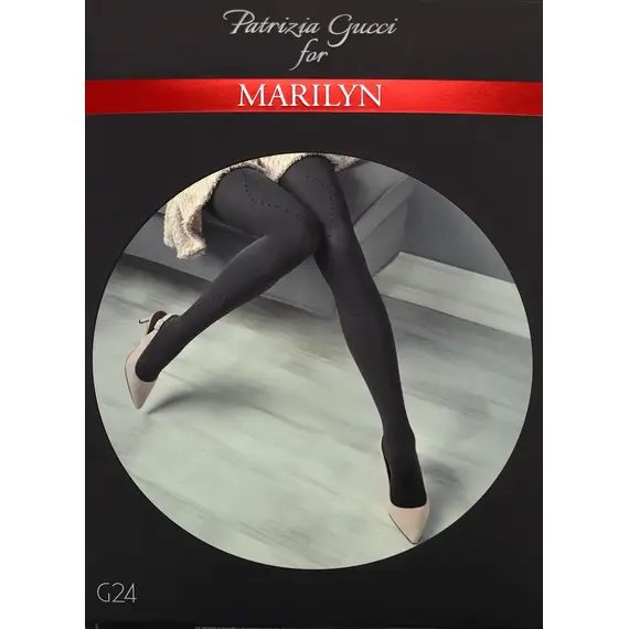 גרביונים מעוצבים איכותיים בעובי 100 דנייר GUCCI G24 MARILYN, שחור, XS-S, צבע: שחור,  מידה: XS-S