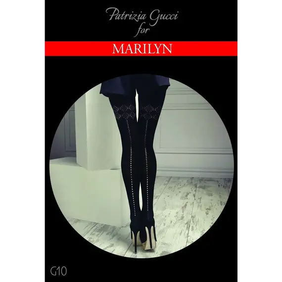 גרביונים מכותנה מעוצבים איכותיים 120 דינר GUCCI G10 MARILYN, שחור, XS-S, צבע: שחור,  מידה: XS-S