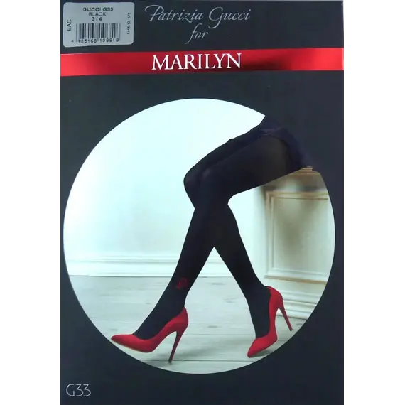 ​גרביונים מעוצבים איכותיים בעובי 100 דינר GUCCI G33 MARILYN, שחור, XS-S, צבע: שחור,  מידה: XS-S, 5 image