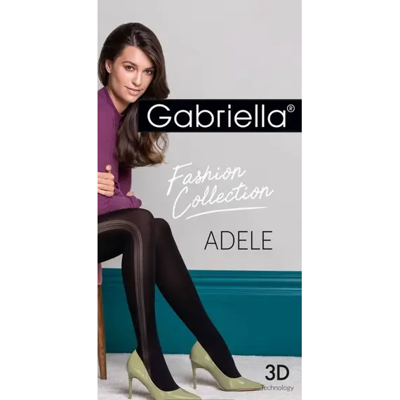 גרביונים מדוגמים ADELE 50 DEN GABRIELLA, שחור, S-2, צבע: שחור,  מידה: S-2, 2 image