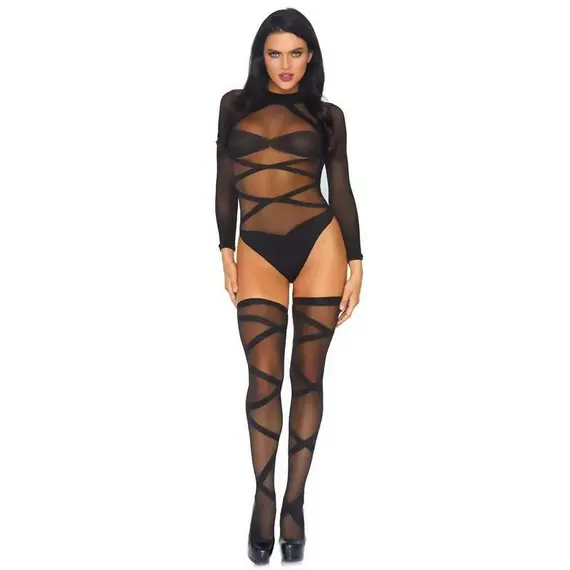 סט סקסי בגד גוף וירכונים 8471