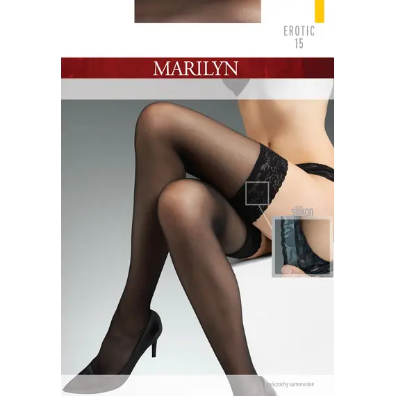 ירכונים עם סיליקון 15 דנייר EROTIC MARILYN, שחור, XS-S, צבע: שחור,  מידה: XS-S