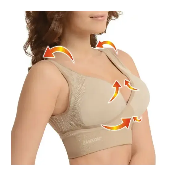 חזייה אורטופדית לשיפור היציבה ולספורט SANKOM, גוף, XL-2XL, צבע: גוף,  מידה: XL-2XL, 2 image