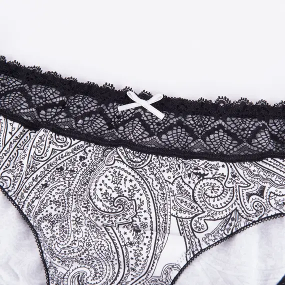 סט טופ פרחוני ותחתון 4223 JADEA , L, שחור, צבע: שחור,  מידה: L, 3 image