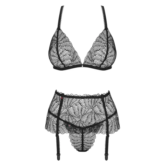 סט סקסי 3 חלקים CHICCANTA OBSESSIVE, שחור, L-XL, צבע: שחור,  מידה: L-XL, 4 image