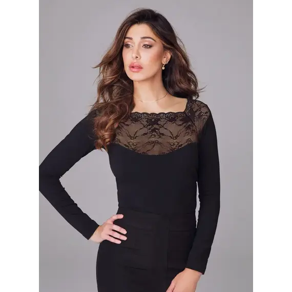 חולצה כותנה עם שרוול ארוך 4285 JADEA , S, שחור, צבע: שחור,  מידה: S, 3 image