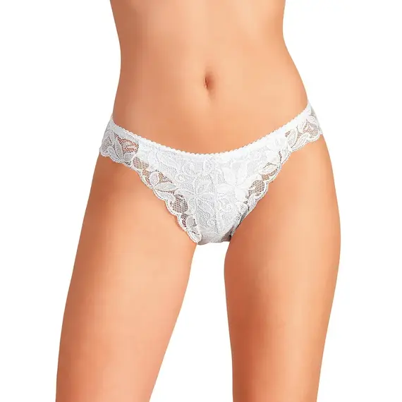 תחתון כותנה עם תחרה 512 JADEA , לבן, M, צבע: לבן,  מידה: M