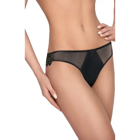 תחתון תחרה שקוף 043 EWANA, שחור, L-4, צבע: שחור,  מידה: L-4