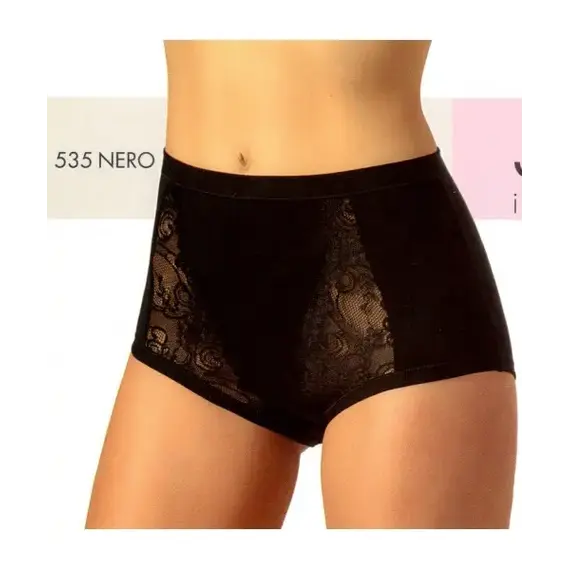 תחתון כותנה גזרה גבוהה דגם 535 JADEA , שחור, L, צבע: שחור,  מידה: L, 2 image