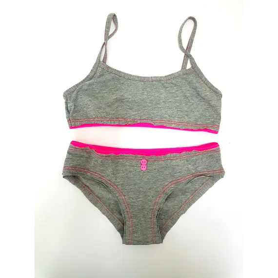 סט גוזיה ותחתון דגם 4168 JADEA , S, אפור-כתום, צבע: אפור-כתום,  מידה: S, 4 image